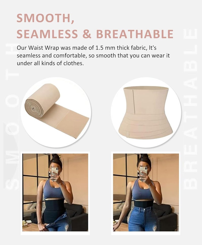 FeelinGirl Waist Trainer for Women Men - Wrap Belt for Stomach Plus Size Tummy - Image 4